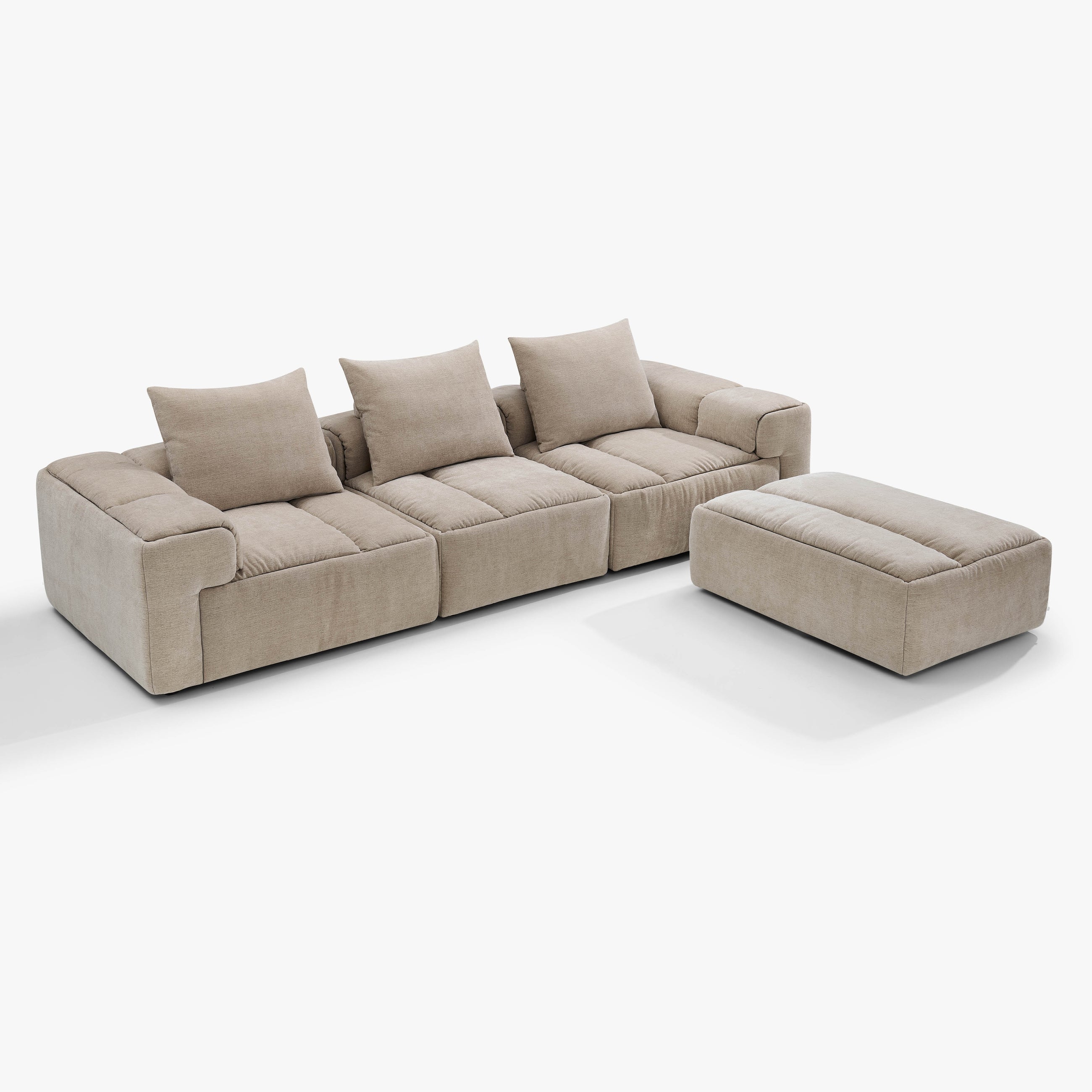 Rue 3 Seat with Ottoman | 4 Piece