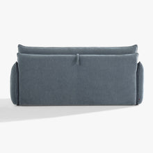 Blossom sofa bed in Celestine, showing the upholstered panel and central fabric pull loop for the fold-out mechanism.