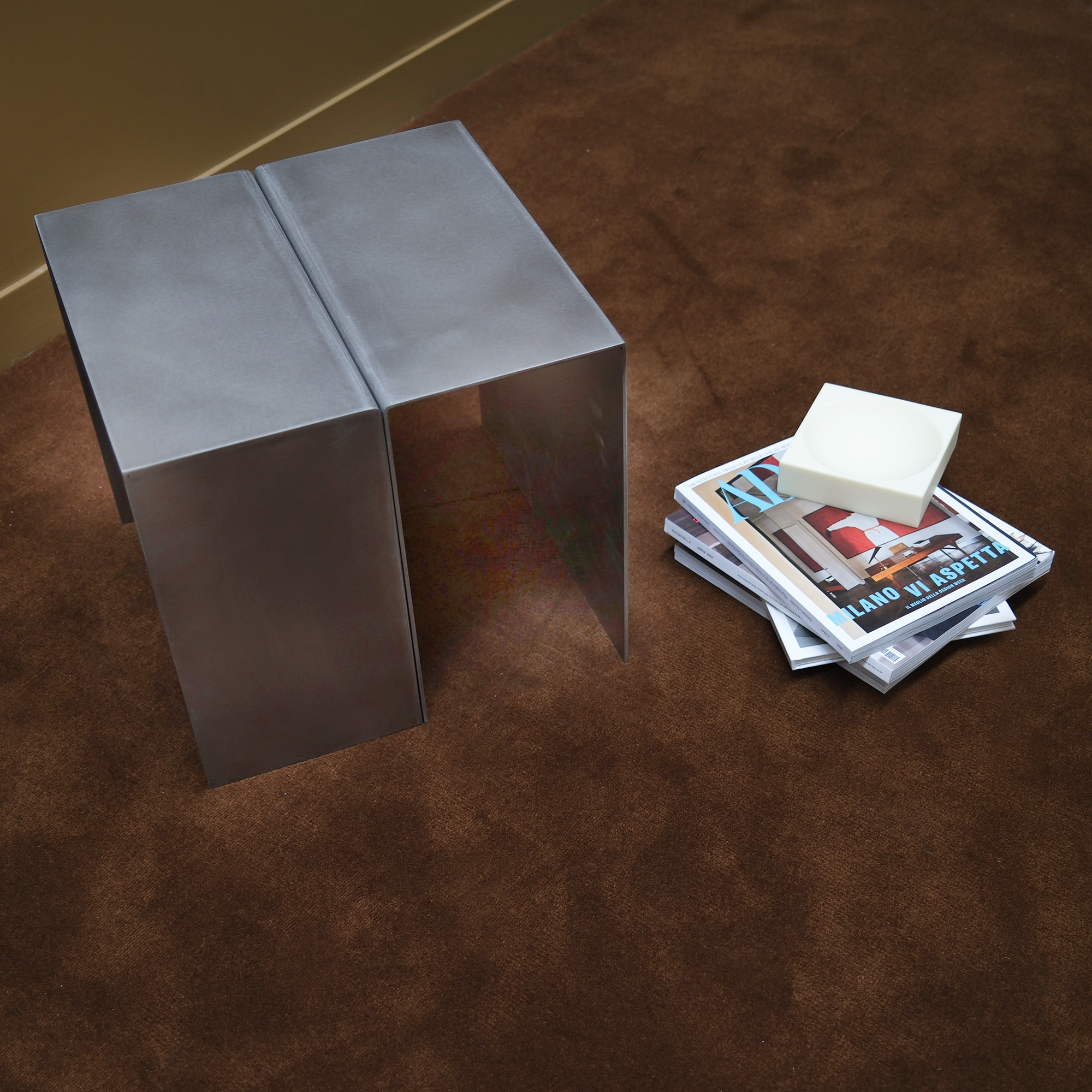 EIRA Occasional Side Table | U Shaped + Open Side