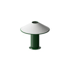 Dark green and white lamp on a white background