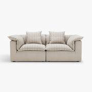 NOCTURNE two-piece sofa in Cobblestone Stripe upholstery, front studio view