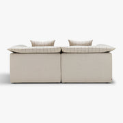 NOCTURNE two-piece sofa in Cobblestone Stripe upholstery, rear studio view