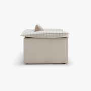 NOCTURNE Armchair in Cobblestone Stripe, rear three-quarter view