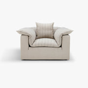 NOCTURNE Armchair in Cobblestone Stripe, side profile