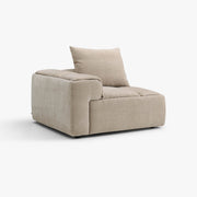 RUE left-arm module in River Clay upholstery, front three-quarter studio view
