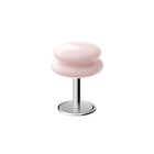Peach/Pink coloured shade with a chrome metallic base on a white background