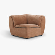 SOLACE corner module in Bronze upholstery, three-quarter studio view