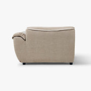 SOLACE right-arm-facing module in River Clay upholstery, rear studio view