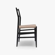 Piuma Corda Chair in Hickory Walnut-stained solid Ash, side profile on white