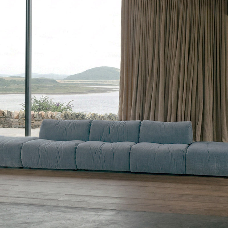 SOLACE five-piece straight modular sofa in Celestine upholstery beside a coastal window