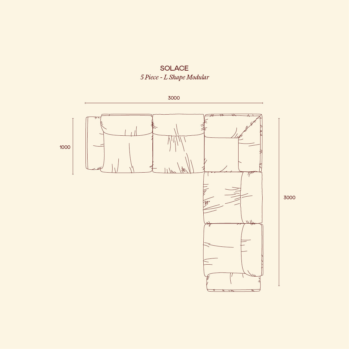 Solace L Shape Modular  | 5 Piece